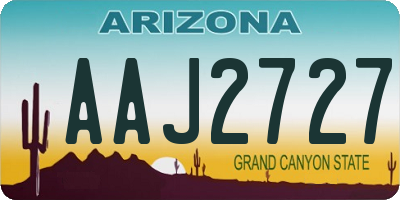 AZ license plate AAJ2727
