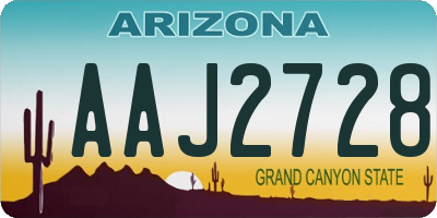AZ license plate AAJ2728