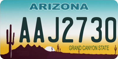AZ license plate AAJ2730