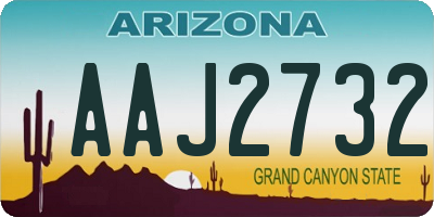AZ license plate AAJ2732