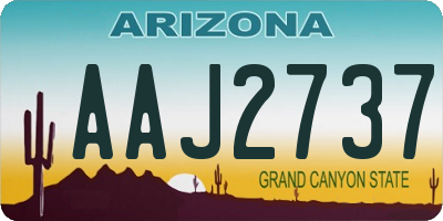 AZ license plate AAJ2737