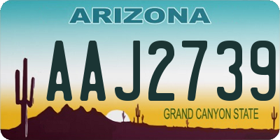 AZ license plate AAJ2739