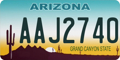 AZ license plate AAJ2740