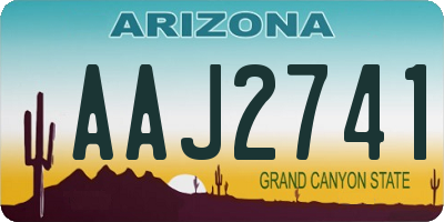 AZ license plate AAJ2741