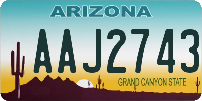 AZ license plate AAJ2743
