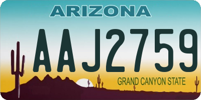 AZ license plate AAJ2759