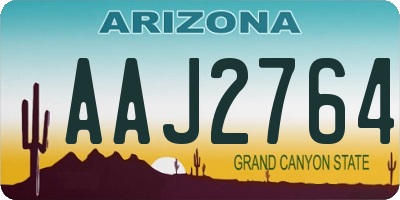 AZ license plate AAJ2764
