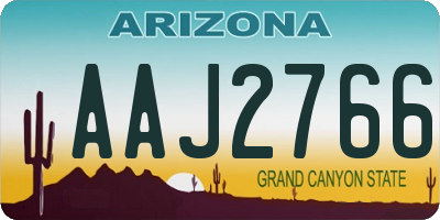 AZ license plate AAJ2766