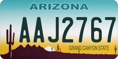 AZ license plate AAJ2767