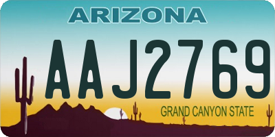 AZ license plate AAJ2769
