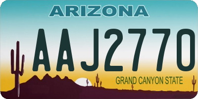 AZ license plate AAJ2770