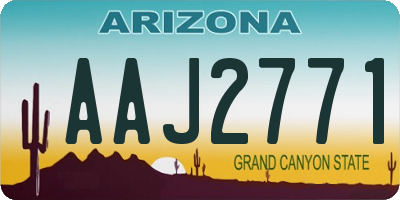 AZ license plate AAJ2771