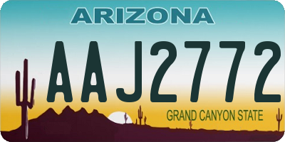 AZ license plate AAJ2772