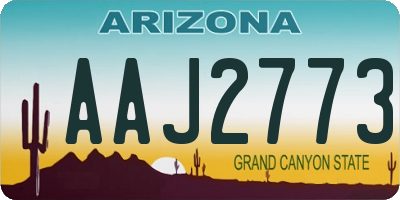 AZ license plate AAJ2773