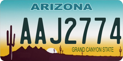 AZ license plate AAJ2774
