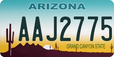 AZ license plate AAJ2775