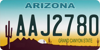 AZ license plate AAJ2780