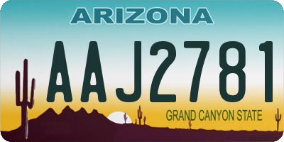 AZ license plate AAJ2781