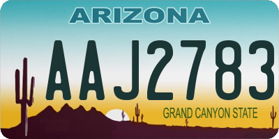 AZ license plate AAJ2783