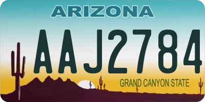 AZ license plate AAJ2784