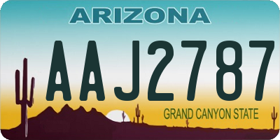 AZ license plate AAJ2787
