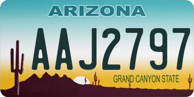 AZ license plate AAJ2797