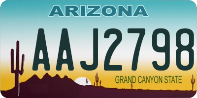 AZ license plate AAJ2798