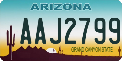 AZ license plate AAJ2799