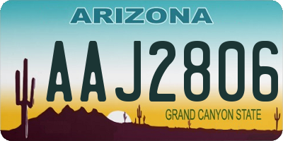 AZ license plate AAJ2806