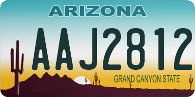 AZ license plate AAJ2812
