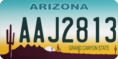 AZ license plate AAJ2813