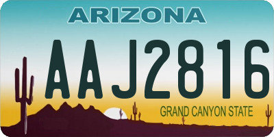 AZ license plate AAJ2816