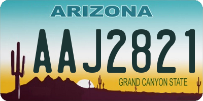AZ license plate AAJ2821