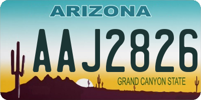 AZ license plate AAJ2826