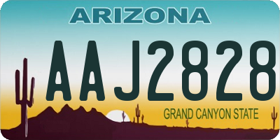 AZ license plate AAJ2828