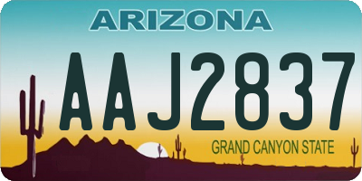 AZ license plate AAJ2837