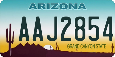 AZ license plate AAJ2854