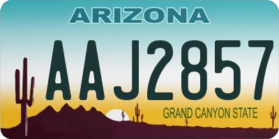 AZ license plate AAJ2857
