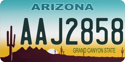 AZ license plate AAJ2858