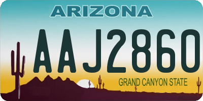 AZ license plate AAJ2860