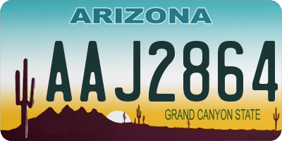 AZ license plate AAJ2864