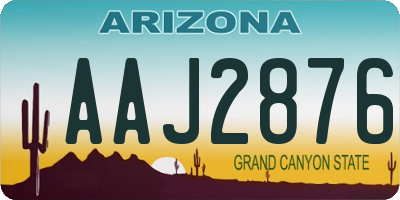 AZ license plate AAJ2876