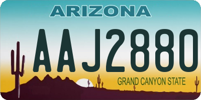AZ license plate AAJ2880