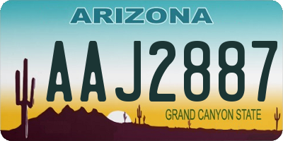 AZ license plate AAJ2887