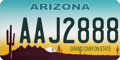 AZ license plate AAJ2888