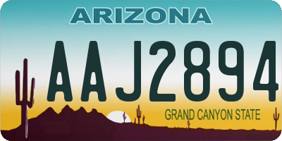 AZ license plate AAJ2894