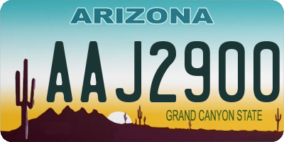 AZ license plate AAJ2900