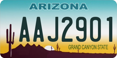 AZ license plate AAJ2901