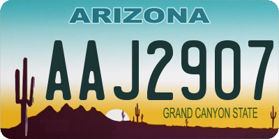 AZ license plate AAJ2907