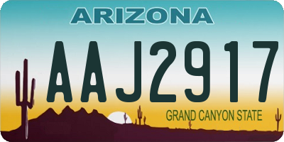 AZ license plate AAJ2917